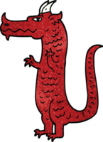 dragón de garabato de dibujos animados png