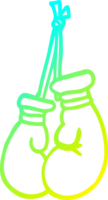 cold gradient line drawing of a cartoon boxing gloves png
