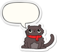 cartoon cat with speech bubble sticker png