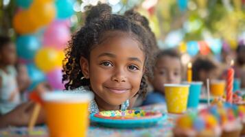 AI generated Little Girls Sitting at a Table photo