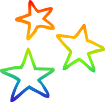 arco Iris gradiente linha desenhando do uma desenho animado Estrela símbolos png