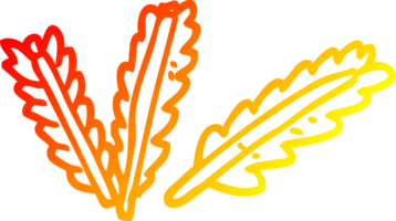 warm gradient line drawing of a cartoon scattered leaves png