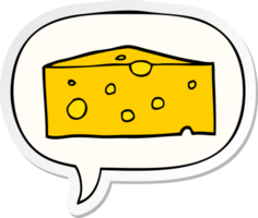 cartone animato formaggio con discorso bolla etichetta png