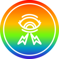 mistico occhio circolare icona con arcobaleno pendenza finire png