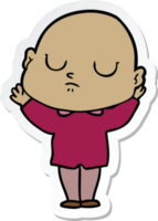 sticker of a cartoon bald man png