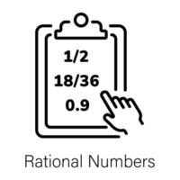 Trendy Rational Numbers vector