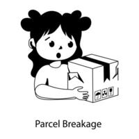 Trendy Parcel Breakage vector