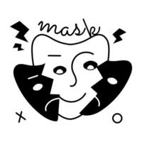 Trendy Theatre Mask vector