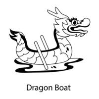 Trendy Dragon Boat vector