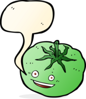 cartoon green tomato with speech bubble png