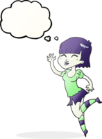 hand drawn thought bubble cartoon vampire girl png