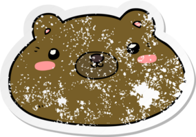 distressed sticker of a cartoon bear png