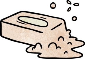 mano disegnato strutturato cartone animato scarabocchio di un' bollito sapone png