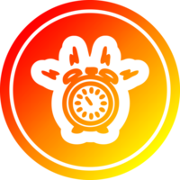 alarm clock circular icon with warm gradient finish png