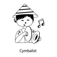 Trendy Cymbalist Concepts vector
