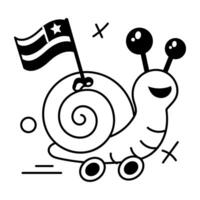 Trendy Happy Snail vector