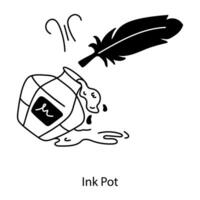 Trendy Ink Pot vector