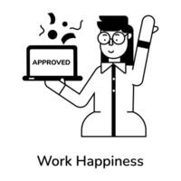 Trendy Work Happiness vector