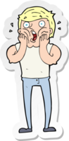 sticker of a cartoon gasping man png