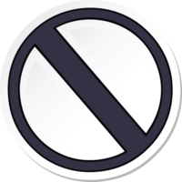 sticker of a cute cartoon no entry sign png