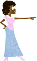 mulher de desenho animado apontando o dedo png