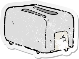 retro distressed sticker of a cartoon toaster png