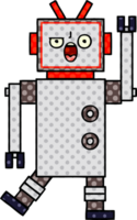 comic book style cartoon of a angry robot png