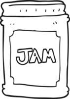 hand drawn black and white cartoon jam jar png