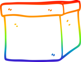 rainbow gradient line drawing of a cartoon cardboard box png