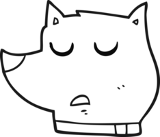 mano disegnato nero e bianca cartone animato cane png