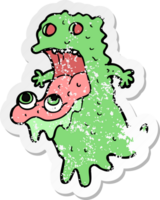 retro distressed sticker of a cartoon gross ghost png