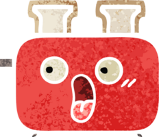 retro illustration style cartoon of a of a toaster png