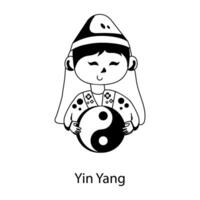 yin yang de moda vector