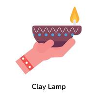 Trendy Clay Lamp vector