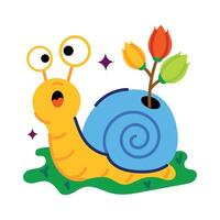 Trendy Cute Snail vector