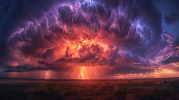 AI generated Massive Cloud Filled With Lightning photo