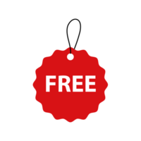 Free Tag icon. illustration style is flat iconic symbol, red color. Designed for web and software interfaces. png