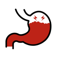 Stomach pain line and glyph icon, human organ and diet, stomach ache png