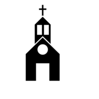 kerk silhouet icoon. kapel. christelijk. png