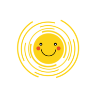 Cute sun with smile for sticker png