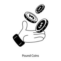 Trendy Pound Coins vector