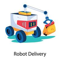 Trendy Robot Delivery vector