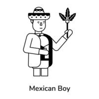 de moda mexicano chico vector