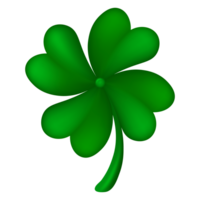 3d four-leaf clover isolated on a transparent background. PNG