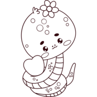 Cute snake girl with heart png