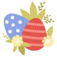 Easter eggs and flowers sticker png