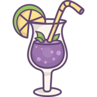 Glass with tropical cocktail png