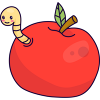 Apfel mit Wurm png