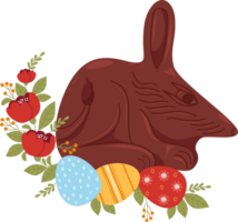chocolate bilby with Easter eggs png