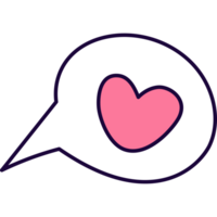 Text bubble with heart png